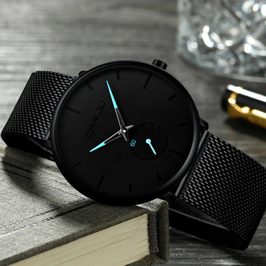 Slim Mesh Waterproof Watch - Premium Stainless Steel Sporty Timepiece