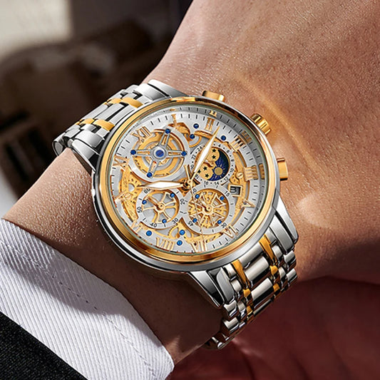 Classy Waterproof Sport Chronograph - Premium Stainless Steel Timepiece
