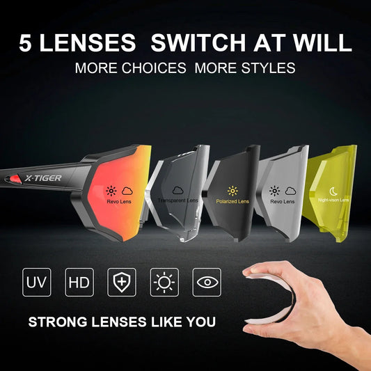 Professional Polarized Cycling Sunglasses - Multi-Lens Sports Eyewear