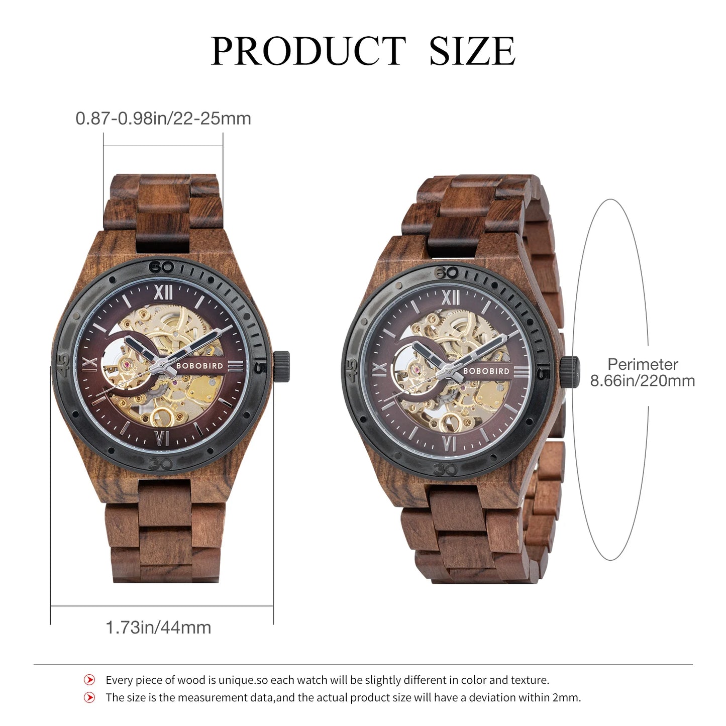 Luxury Wooden Mechanical Watch - Premium Hand Wind Timepiece