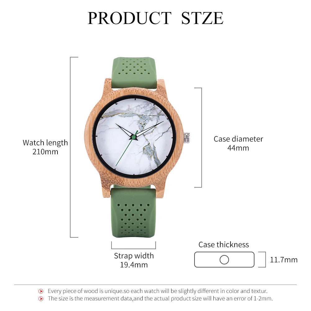 Eco-Friendly Casual Wooden Watch - Japanese Movement with Leather Strap