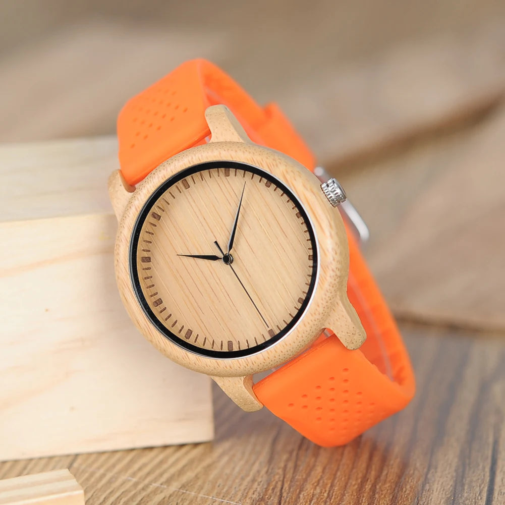 Eco-Friendly Casual Wooden Watch - Japanese Movement with Leather Strap