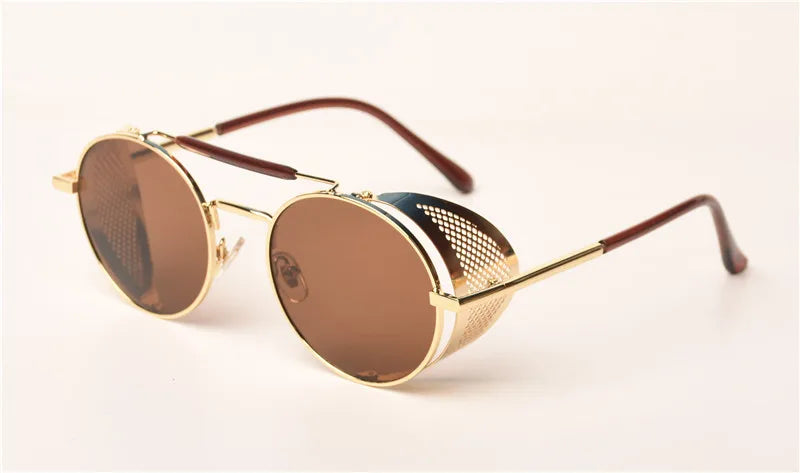 Retro Round Steampunk Sunglasses - Victorian-Inspired Eyewear