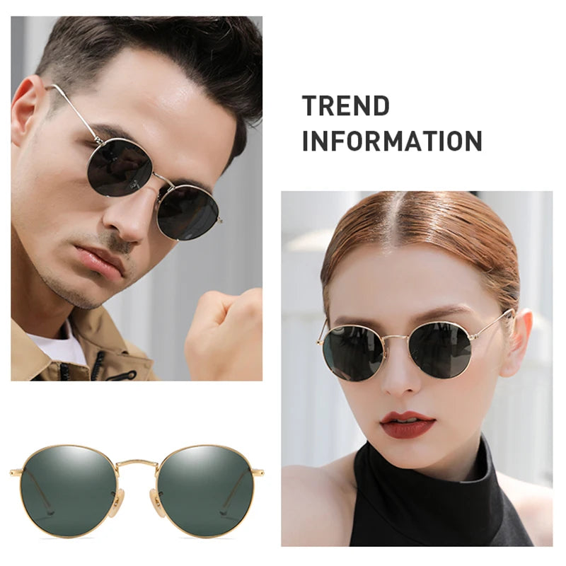 Classic Round Mirror Sunglasses - Premium Alloy UV400 Eyewear