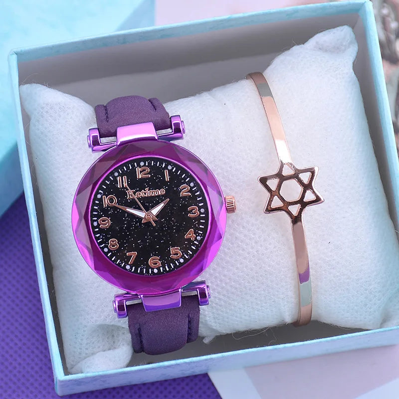 Elegant Starry Sky Women's Watch - Fashion Stainless Steel Timepiece
