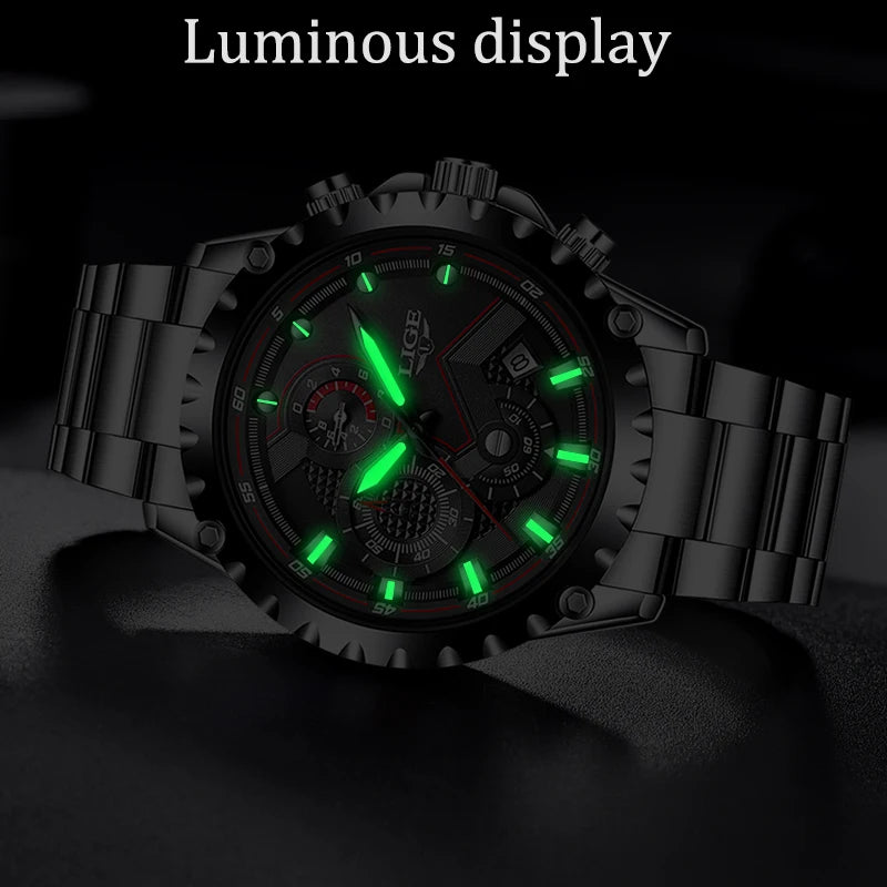 Premium Stainless Steel 30M Waterproof Watch - Multifunctional Quartz Timepiece