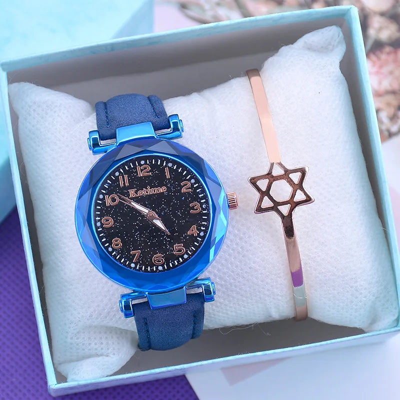 Elegant Starry Sky Women's Watch - Fashion Stainless Steel Timepiece