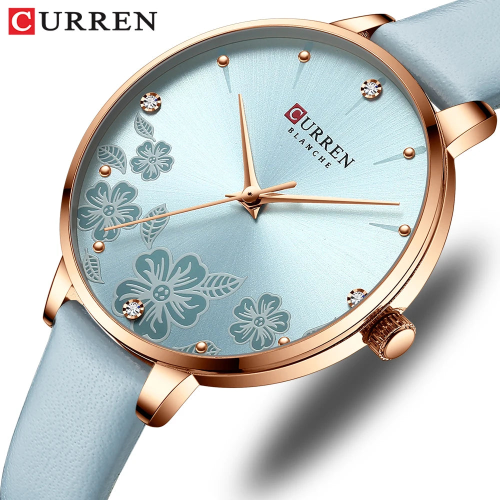 Charm Flowers Dial Quartz Wristwatch - Fashion Casual Timepiece