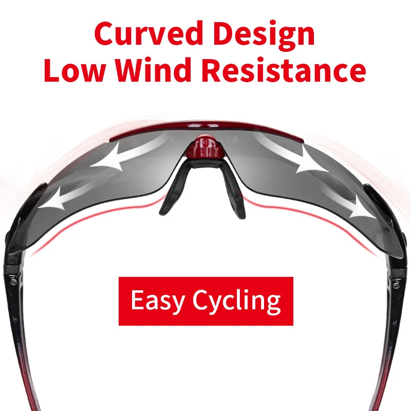 Professional Polarized Photochromic Cycling Sunglasses - 5-Lens System