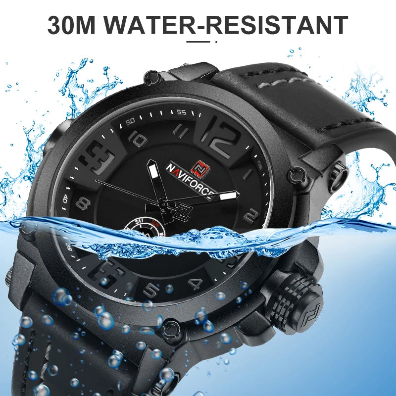Top Luxury Leather Strap Sports Watch - Premium Numberless Display Timepiece