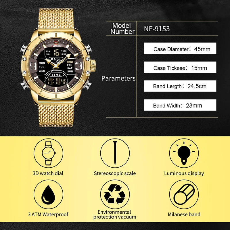 Classic Retro Watch - Premium Stainless Steel Mesh Design