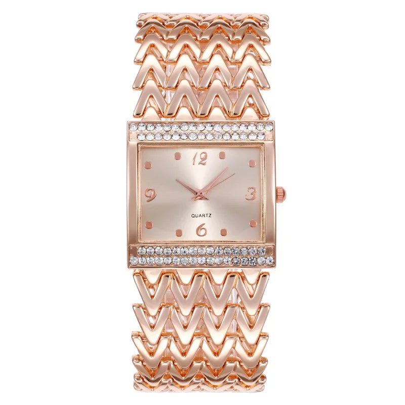 Square Stainless Steel Wrist Watch - Classic Water Resistant Timepiece