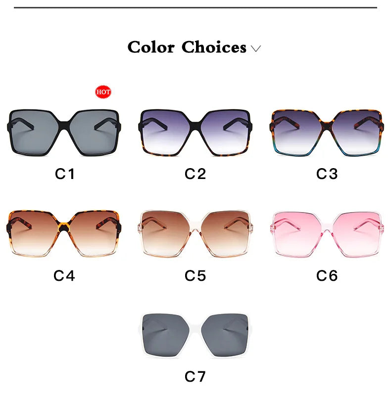 Luxury Gradient Oversized Sunglasses - Photochromic UV400 Eyewear