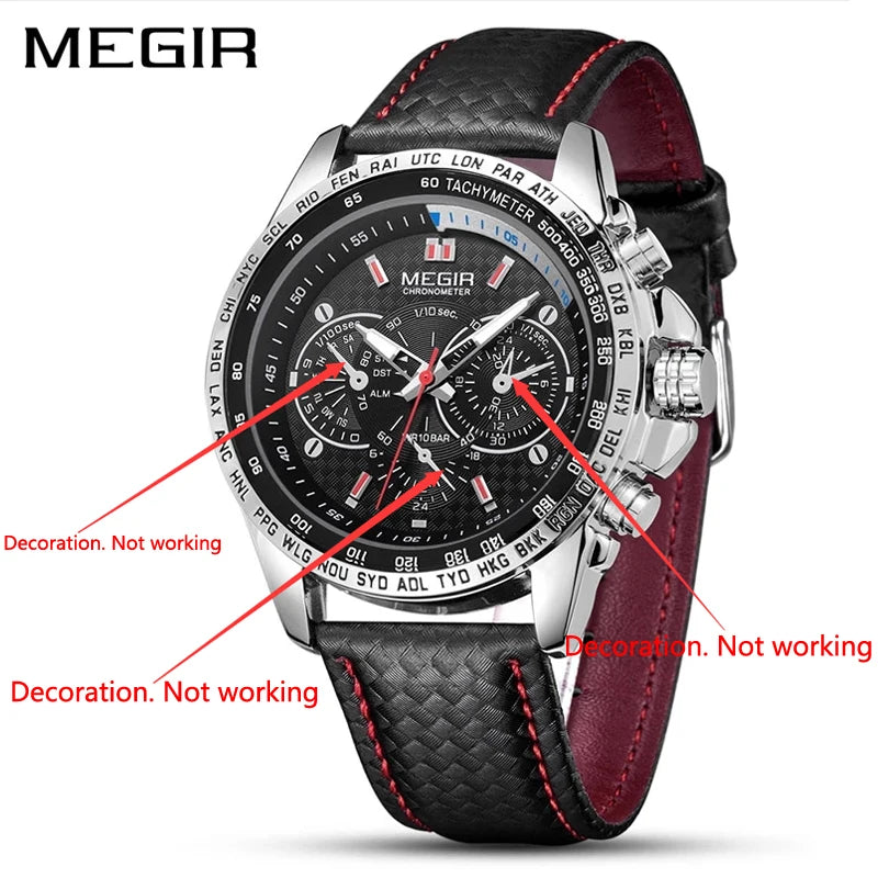 Vogue Sporty Watch - Premium Leather and Stainless Steel Timepiece