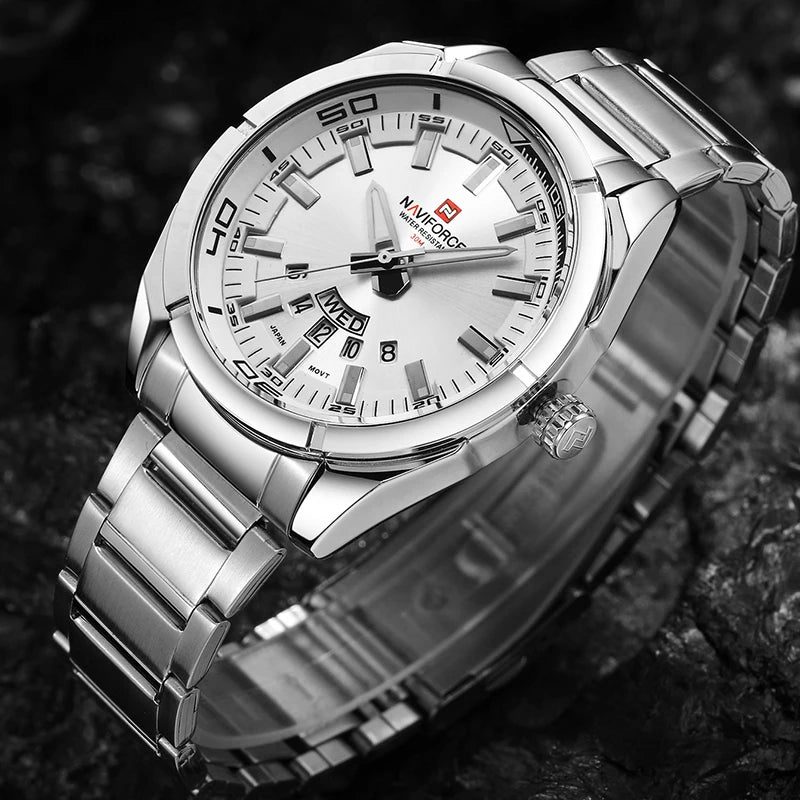 Military Sports Quartz Wristwatch - Tactical Stainless Steel Timepiece