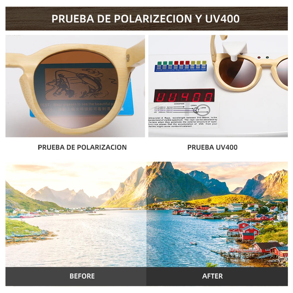 Polarized Bamboo Sunglasses - Eco-Friendly UV400 Eyewear