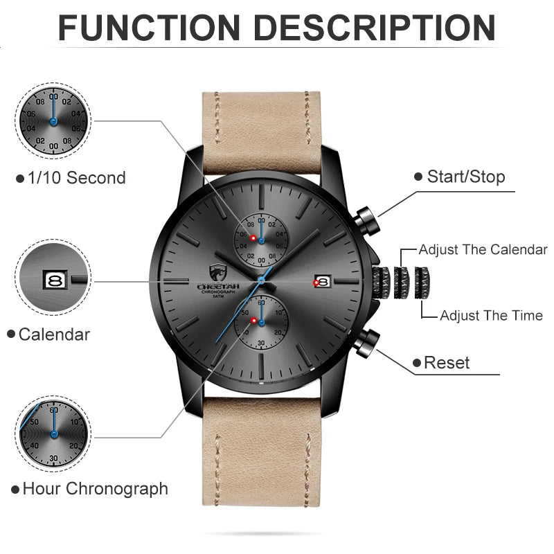 Casual Retro Sporty Watch - Classic Leather and Alloy Timepiece