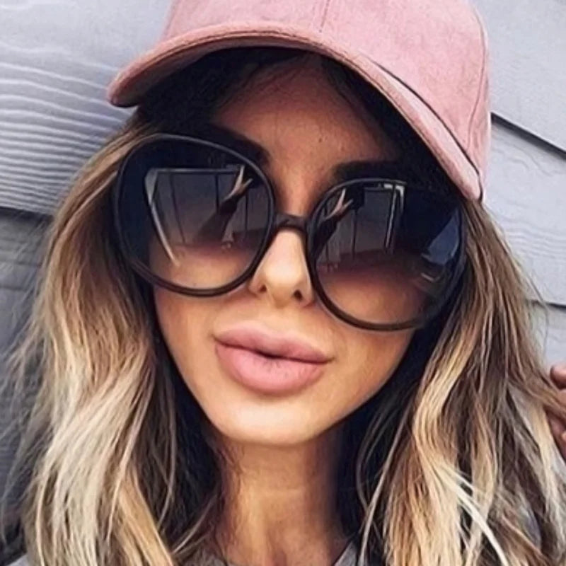 Classic Vintage Oversized Sunglasses - Circular UV400 Outdoor Eyewear
