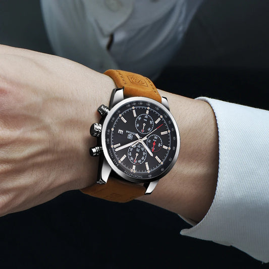 Vintage Classic Chronograph Watch - Sporty Retro Timepiece