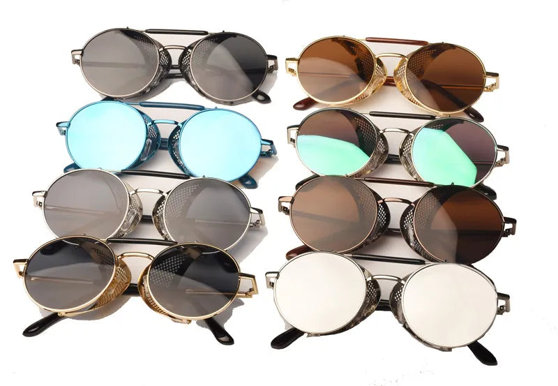 Retro Round Steampunk Sunglasses - Victorian-Inspired Eyewear