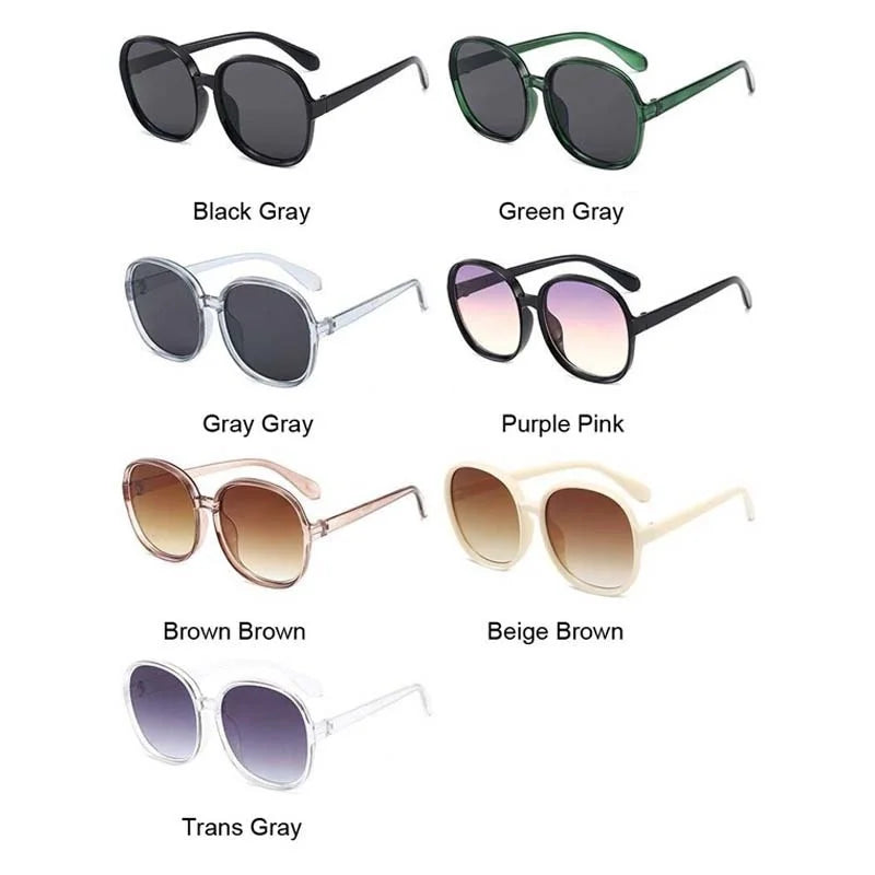 Classic Vintage Oversized Sunglasses - Circular UV400 Outdoor Eyewear