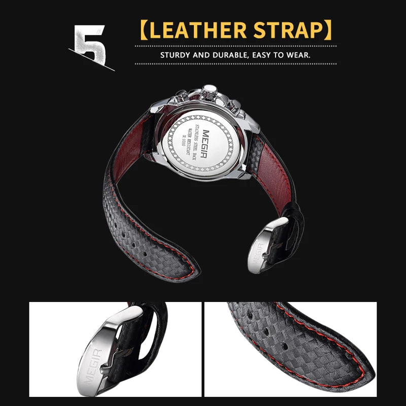 Vogue Sporty Watch - Premium Leather and Stainless Steel Timepiece