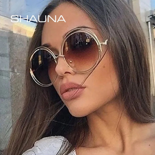 Classy Round Sunglasses - Premium Alloy Mirror Gradient Eyewear