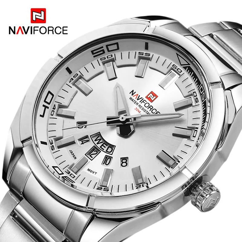 Military Sports Quartz Wristwatch - Tactical Stainless Steel Timepiece