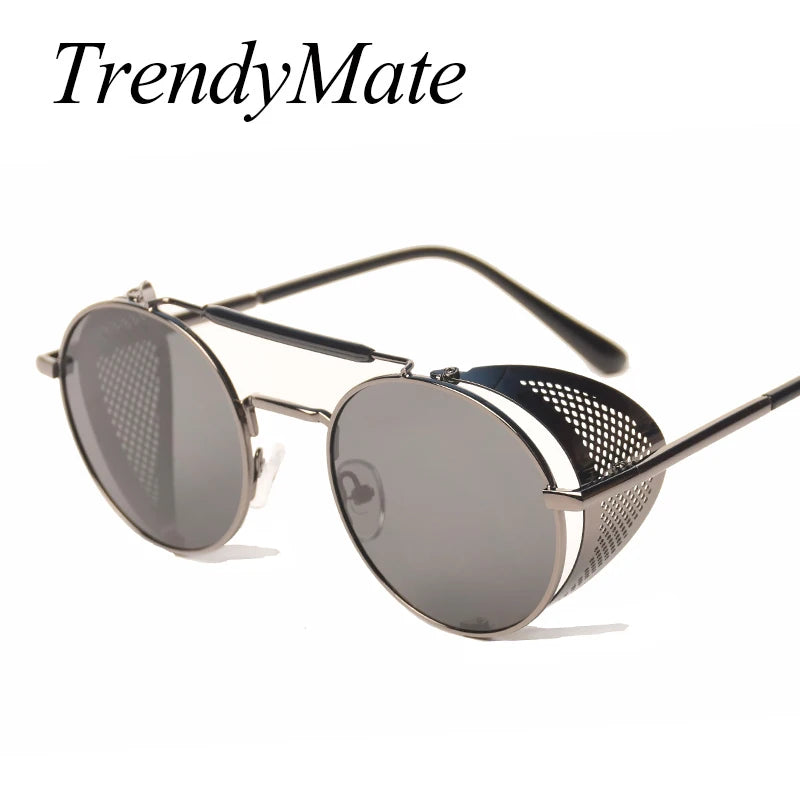 Retro Round Steampunk Sunglasses - Victorian-Inspired Eyewear