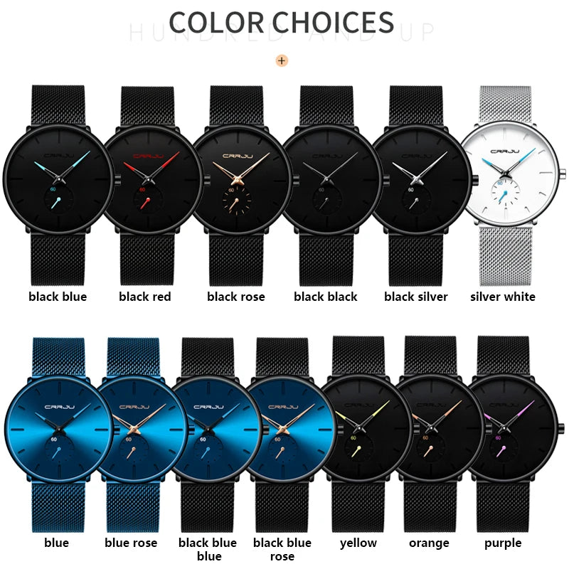 Slim Mesh Waterproof Watch - Premium Stainless Steel Sporty Timepiece