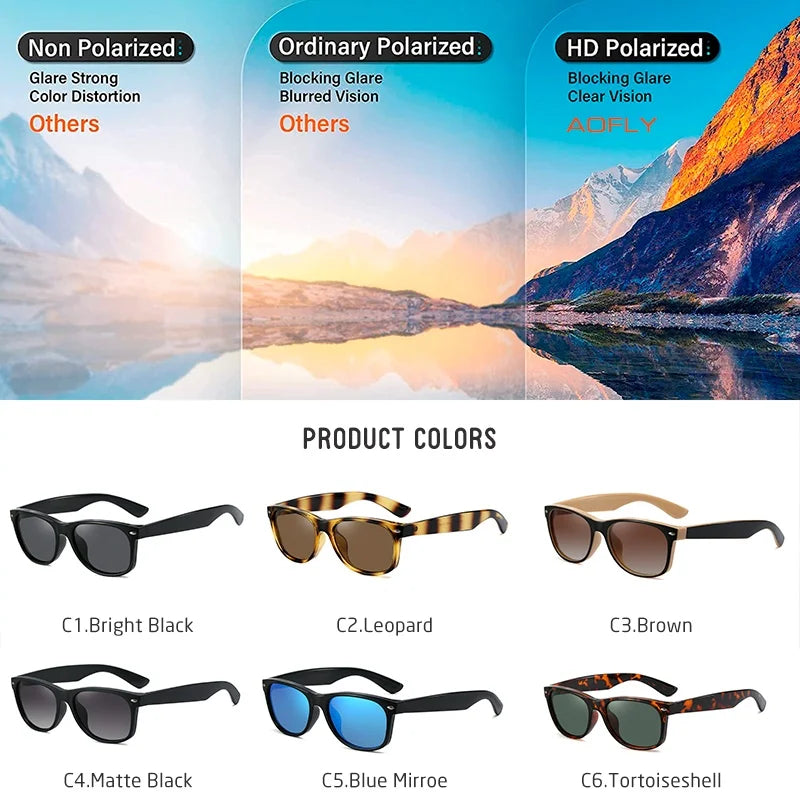Classic Vintage Polarized Sunglasses - Retro Acetate Frame Design