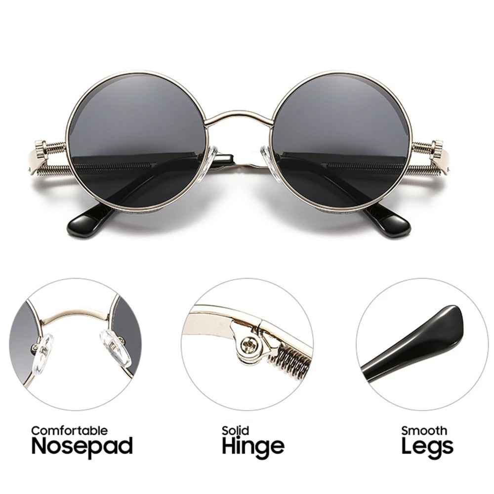 Gothic Vintage Sunglasses - Retro Metal Frame Design
