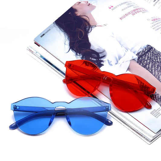 Rimless Vintage Round Mirror Sunglasses - TAC Photochromic Eyewear