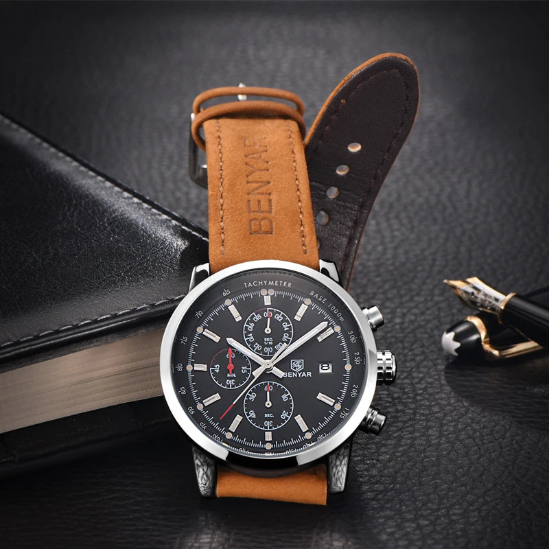 Vintage Classic Chronograph Watch - Sporty Retro Timepiece