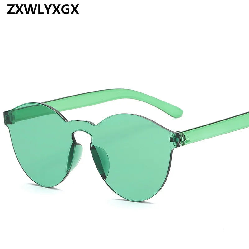 Rimless Vintage Round Mirror Sunglasses - TAC Photochromic Eyewear