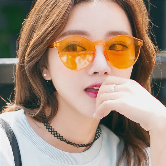Rimless Vintage Round Mirror Sunglasses - TAC Photochromic Eyewear