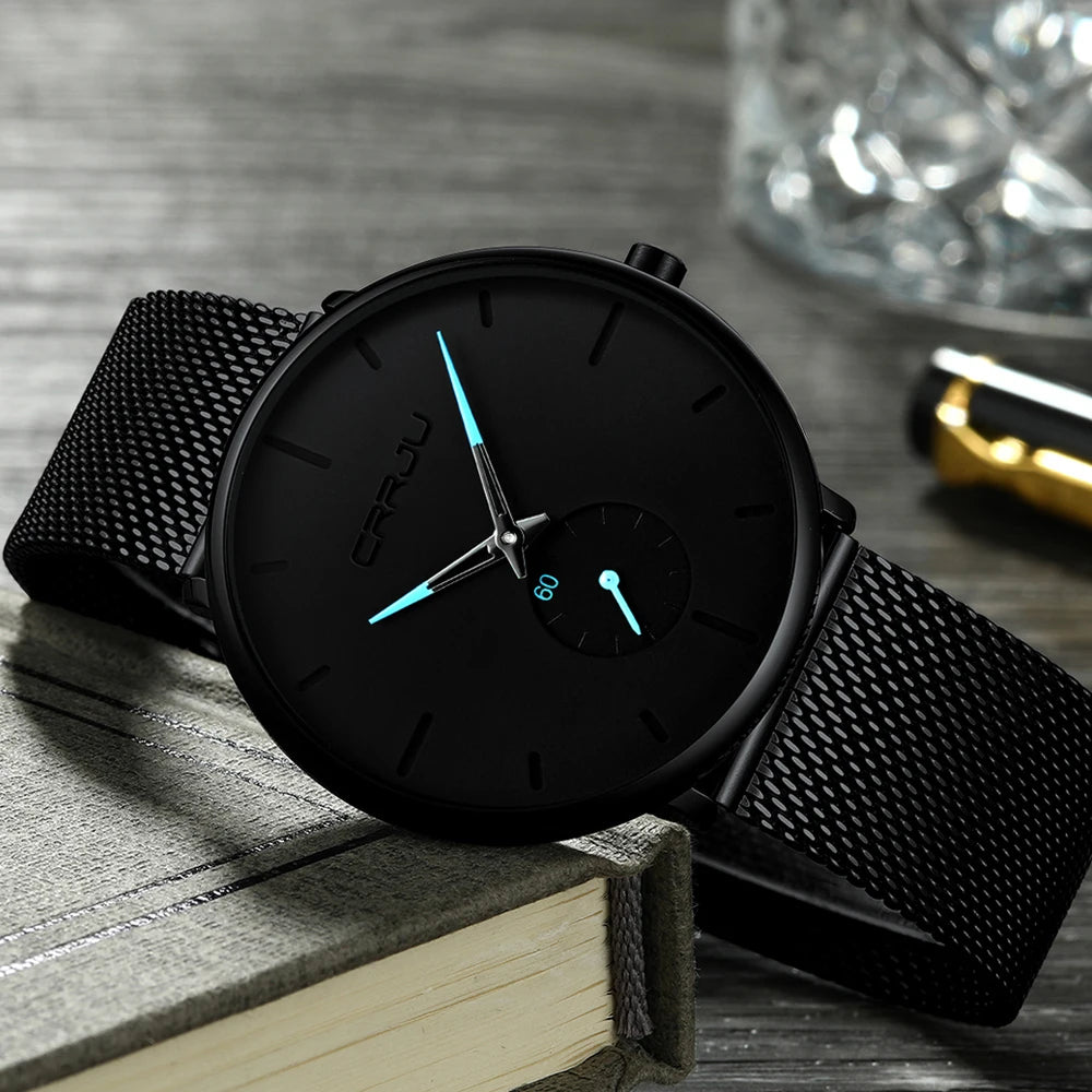 Slim Mesh Waterproof Watch - Premium Stainless Steel Sporty Timepiece