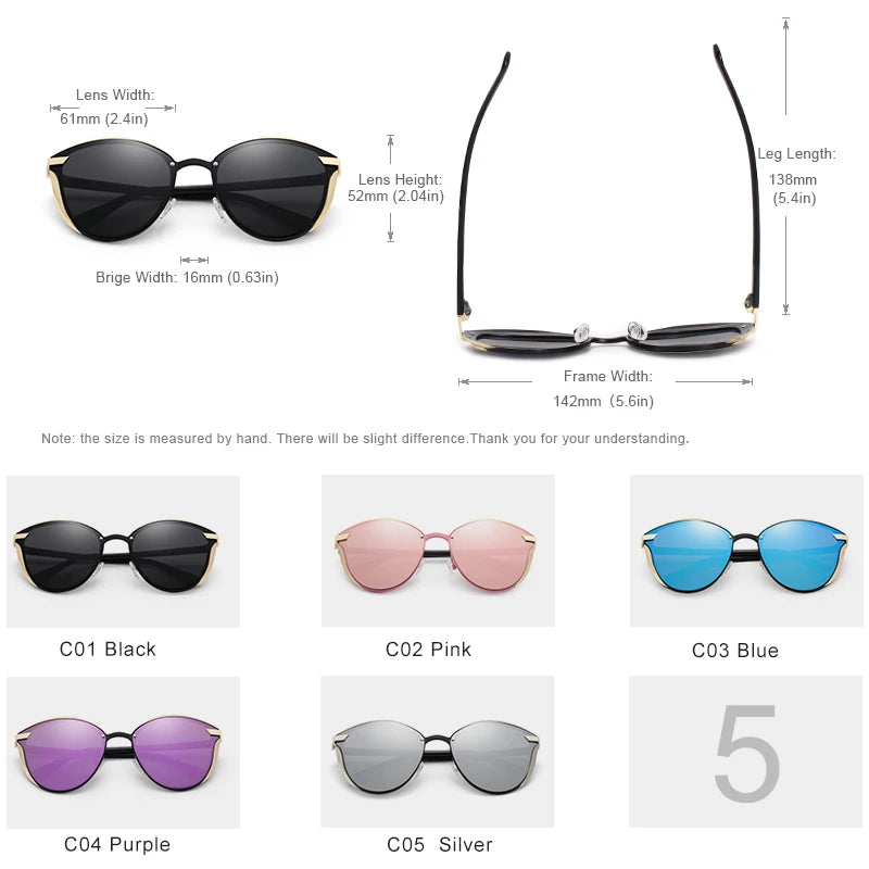 Classy Stylish Polarized Sunglasses - Premium Cat Eye UV400 Eyewear