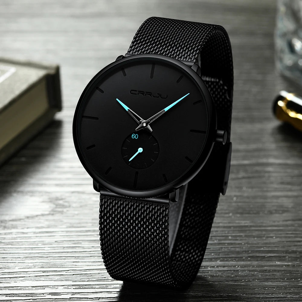 Slim Mesh Waterproof Watch - Premium Stainless Steel Sporty Timepiece