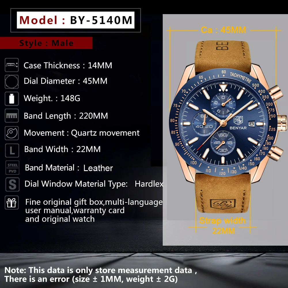 Luxury Chronograph Watch - Premium Silicone Strap Timepiece