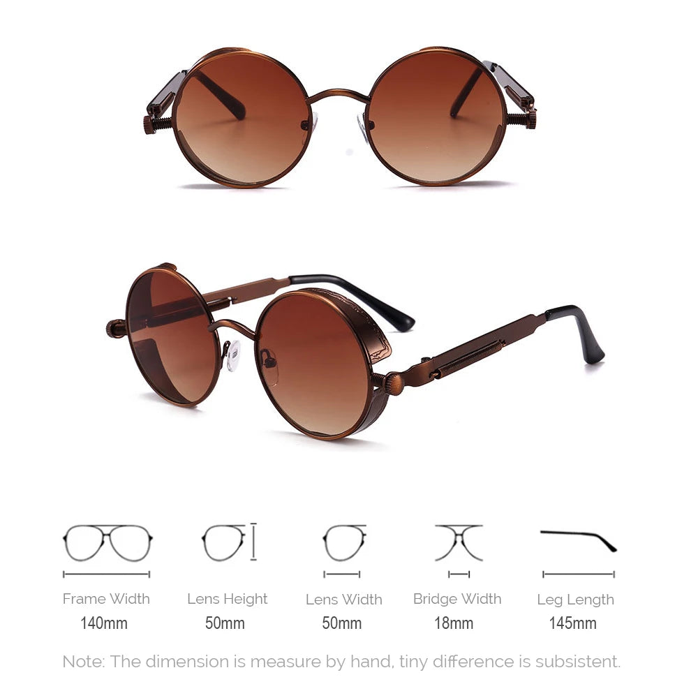Gothic Vintage Sunglasses - Retro Metal Frame Design