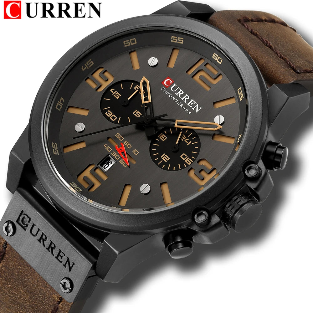 Manly Waterproof Watch - Premium Leather Casual Timepiece
