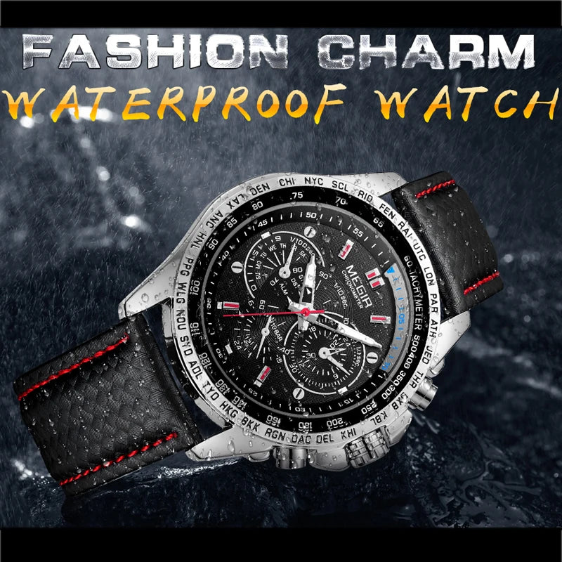 Vogue Sporty Watch - Premium Leather and Stainless Steel Timepiece