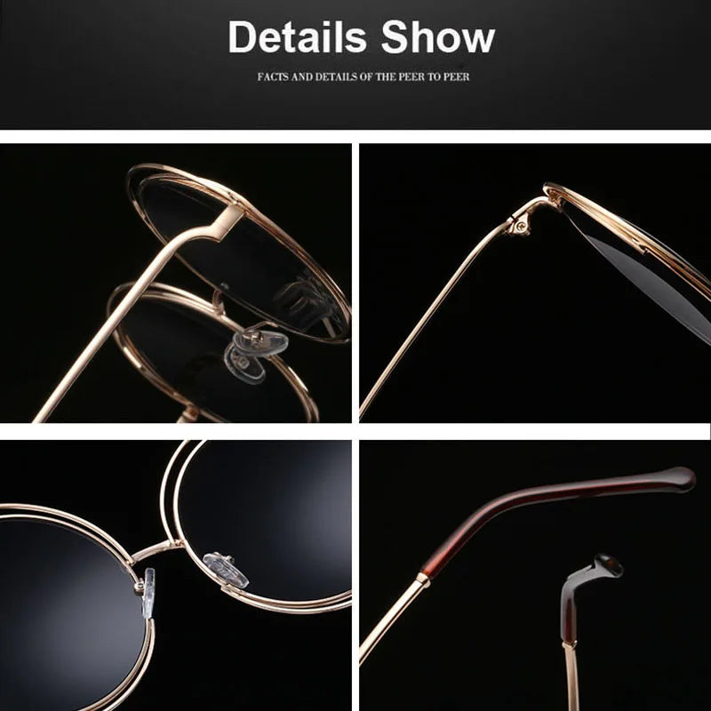 Classy Round Sunglasses - Premium Alloy Mirror Gradient Eyewear