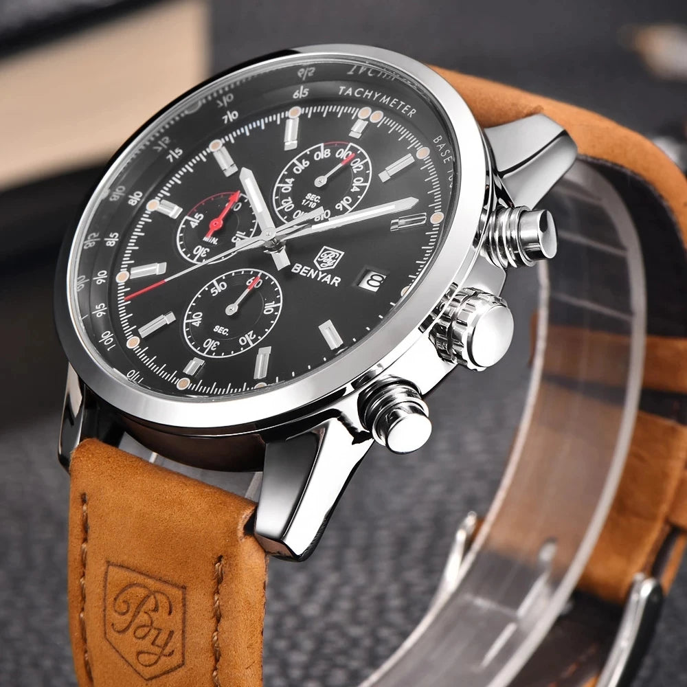 Vintage Classic Chronograph Watch - Sporty Retro Timepiece