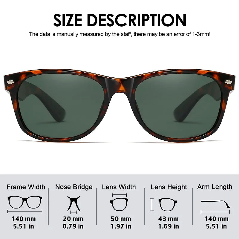 Classic Vintage Polarized Sunglasses - Retro Acetate Frame Design
