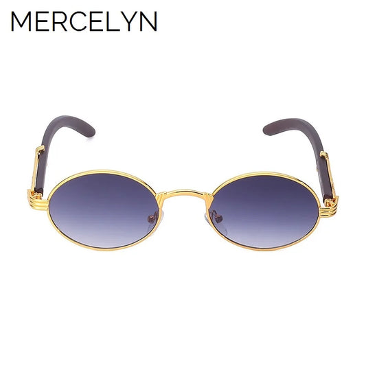 Vintage Classic Wooden Sunglasses - Natural Round Frame Design