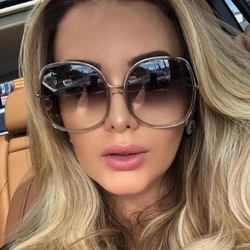 Classic Vintage Oversized Sunglasses - Circular UV400 Outdoor Eyewear