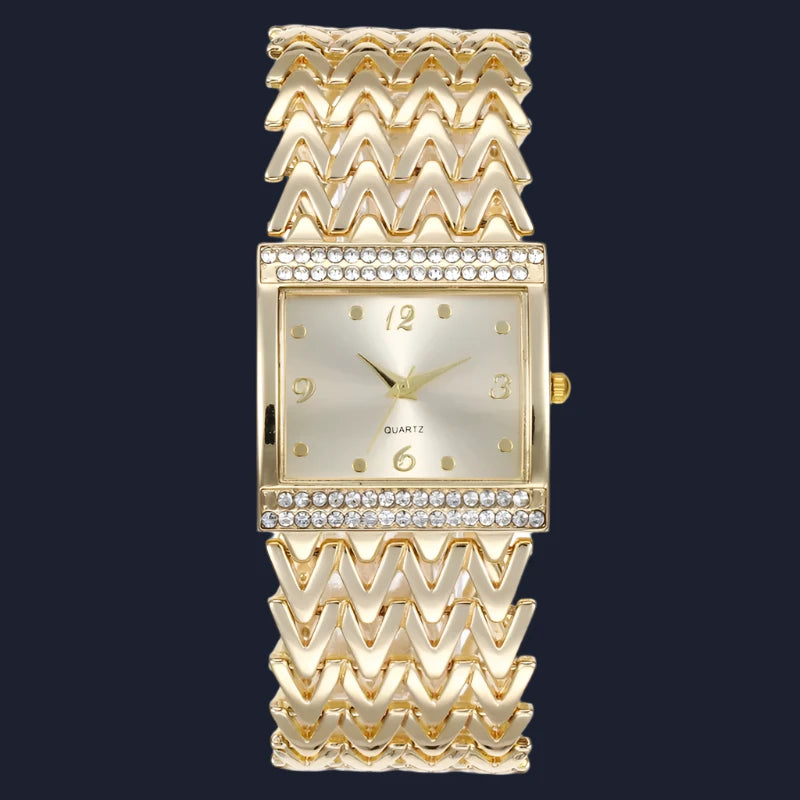 Square Stainless Steel Wrist Watch - Classic Water Resistant Timepiece