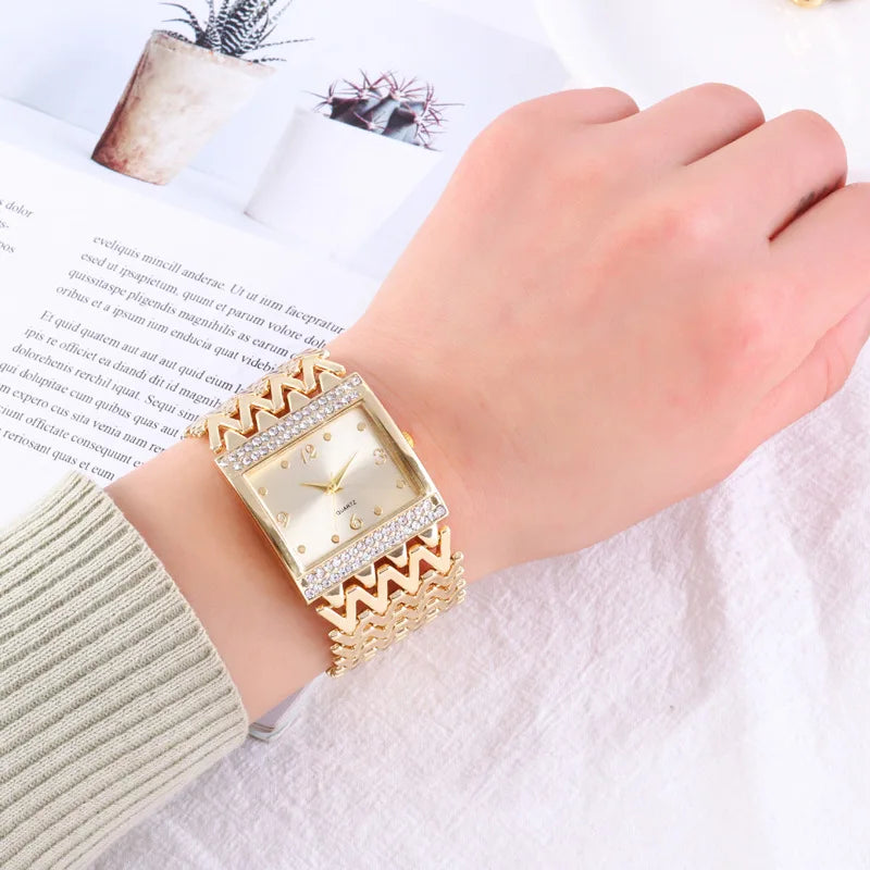 Square Stainless Steel Wrist Watch - Classic Water Resistant Timepiece